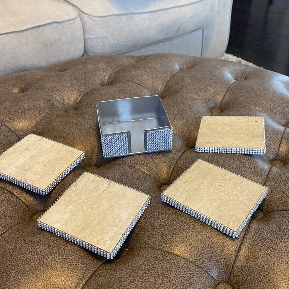 Crystal Embossed Coaster Set - Picture 2 of 4